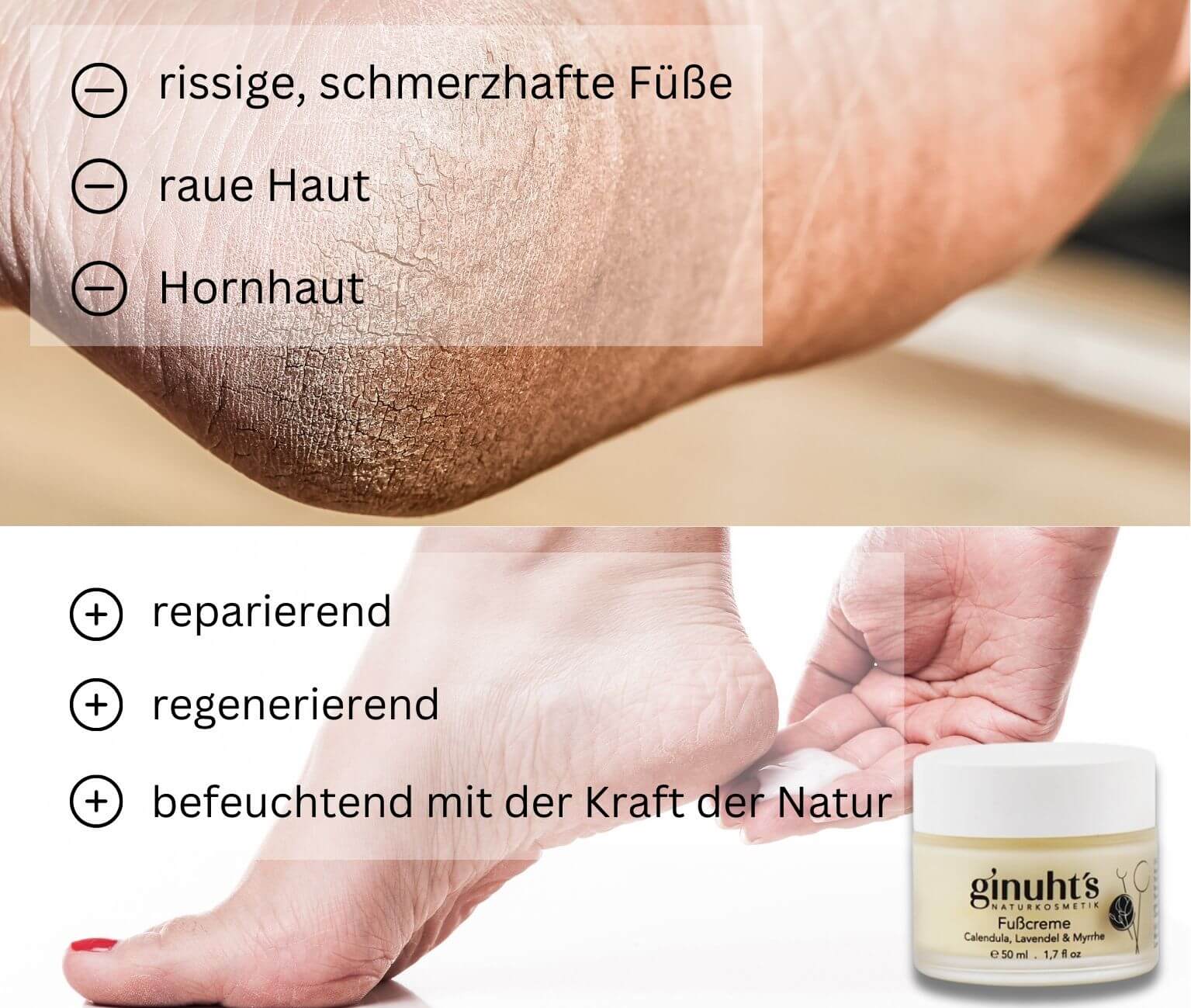 Fußcreme Calendula, Lavendel & Myrrhe, 50ml