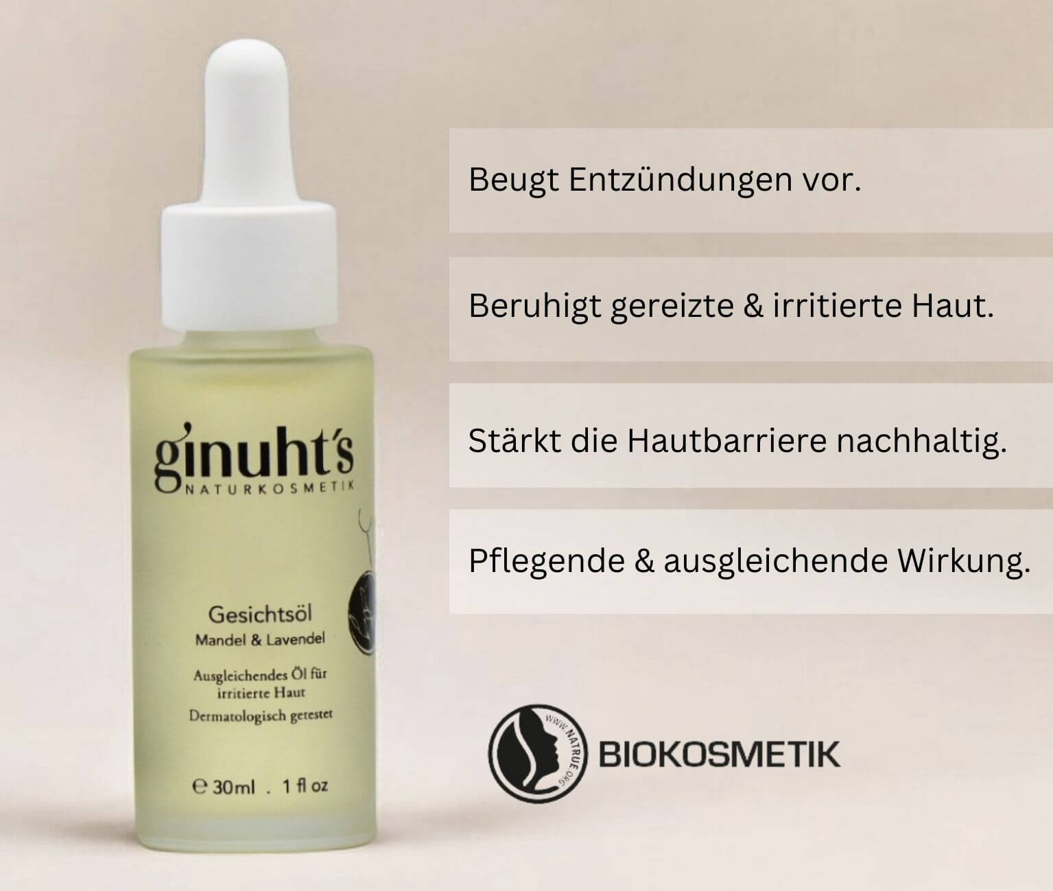 Gesichtsöl Mandel & Lavendel, 30ml